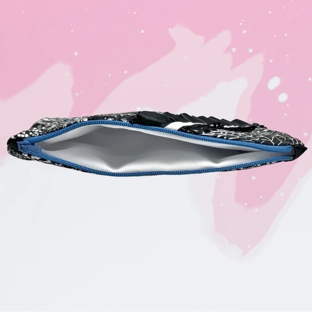 Waterproof Make Up Bag- Black Feather